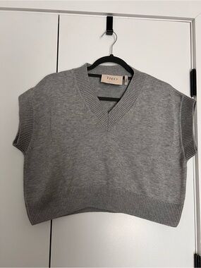 Theo Gray V-Neck Knit Sweater Vest